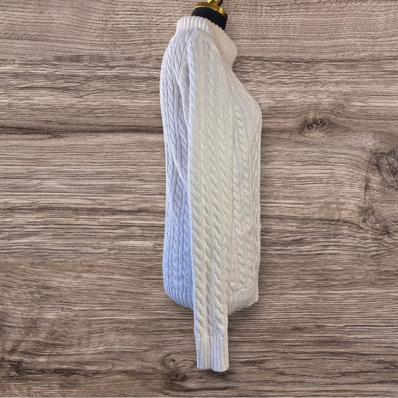 Croft&Barrow Cable Knit Turtleneck Sweater - White Medium - Picture 4 of 6